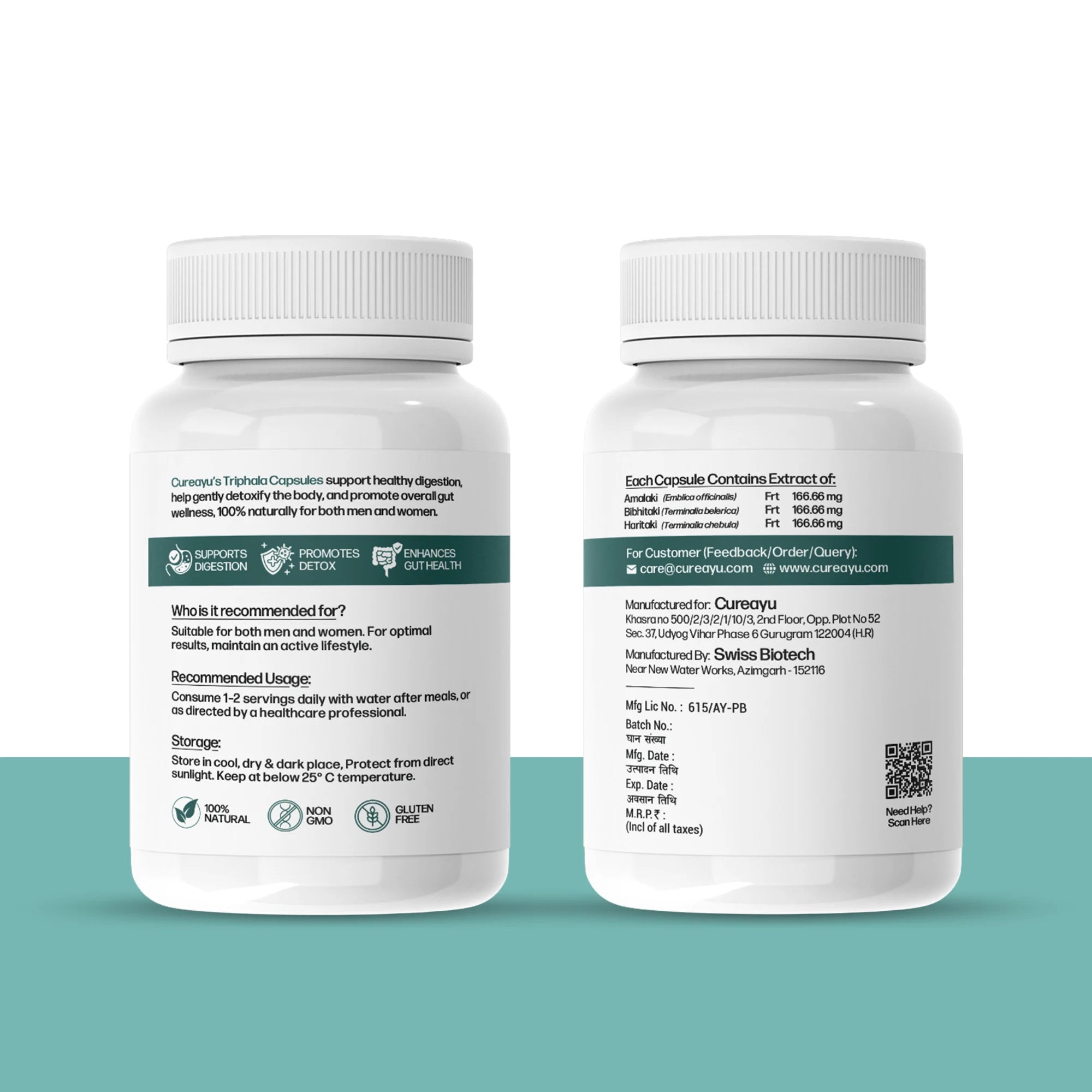 Triphala Capsules | Support Healthy Digestion &amp; Gentle Detox | Promote Overall Gut Wellness
