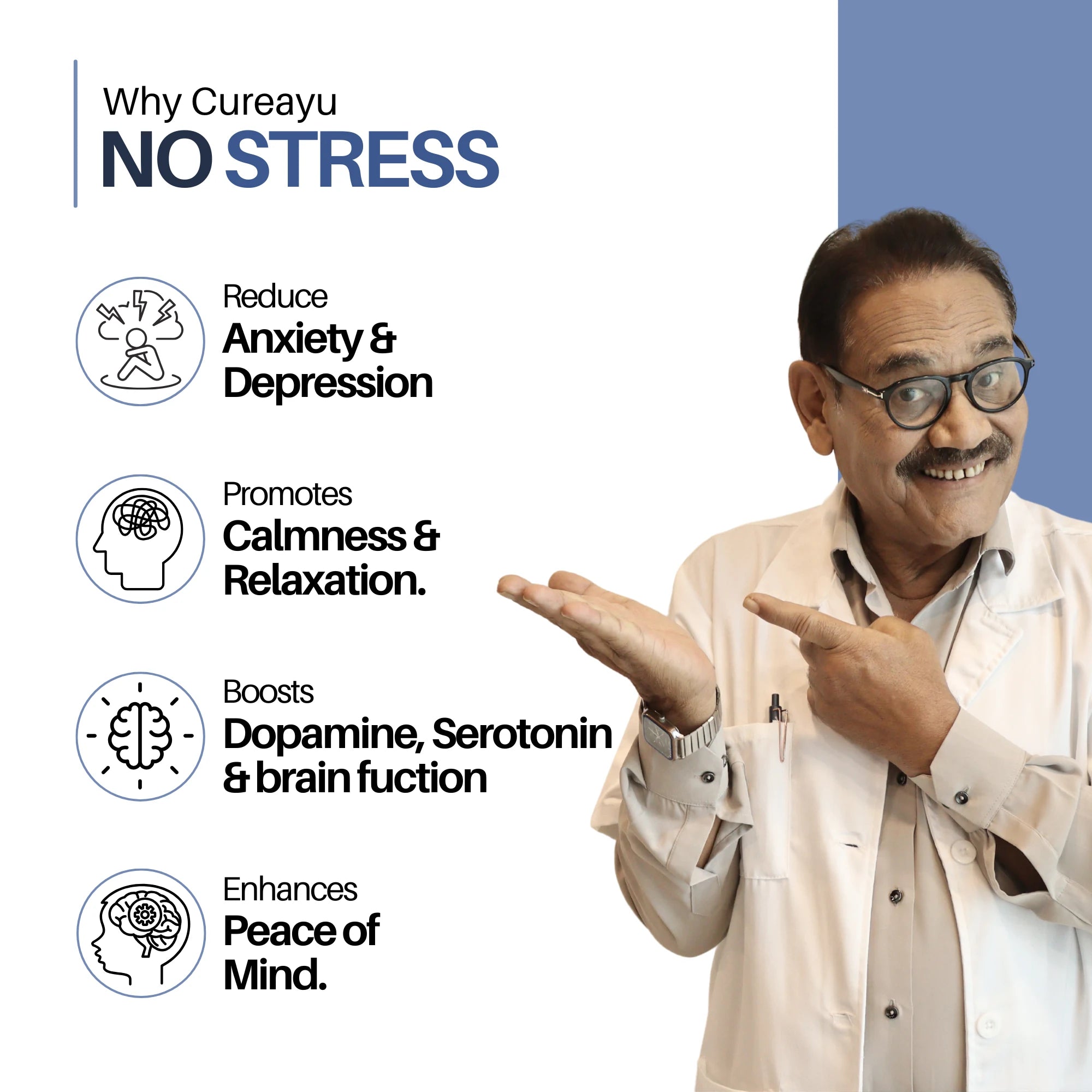 No Stress Capsules | Stress Relief Supplement | Improves Brain Function | Reduces Anxiety and Depression
