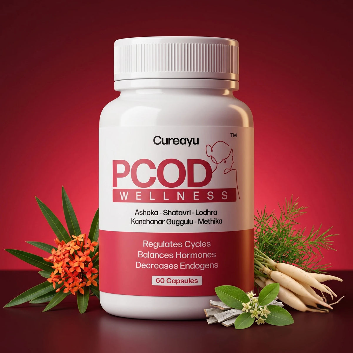 Cureayu PCOD Wellness™ | PCOD Capsules | Supports Hormone Balance & Dissolve Ovarian Cysts