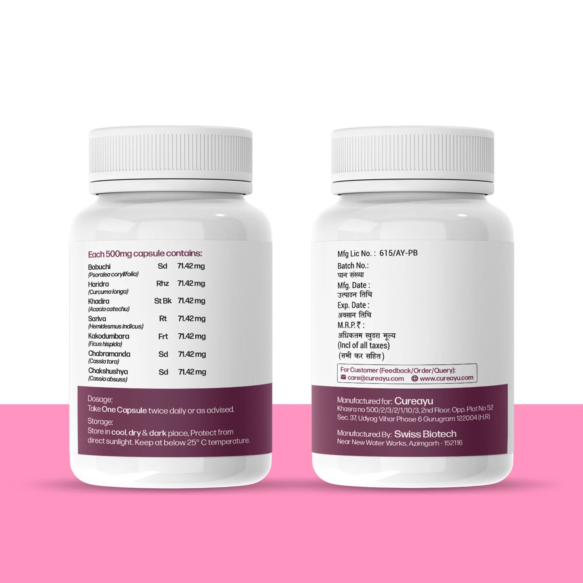 Cureayu Vitiligo Care Capsules | Ayurvedic Support for Skin Pigmentation & White Patches