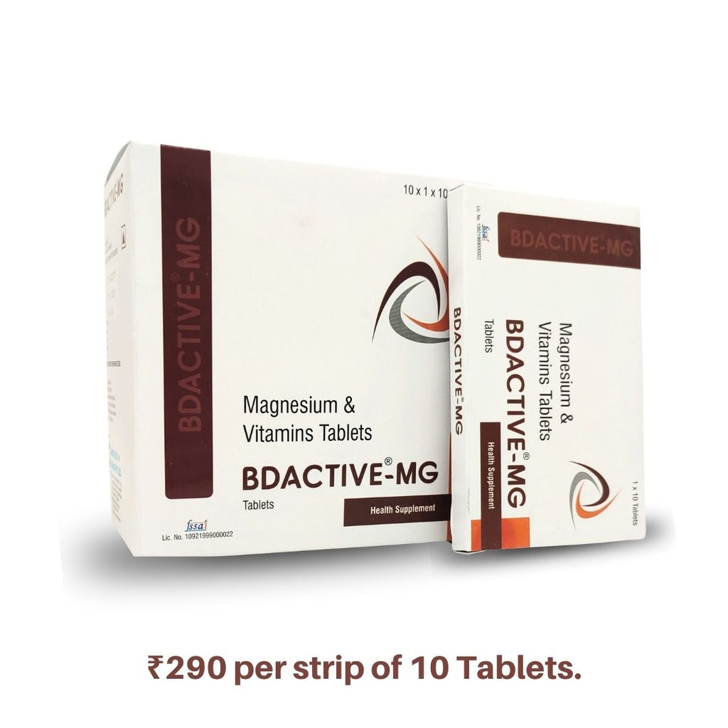 BD Active®- MG | Magnesium & Vitamins Tablets | For Bone & Muscle Health