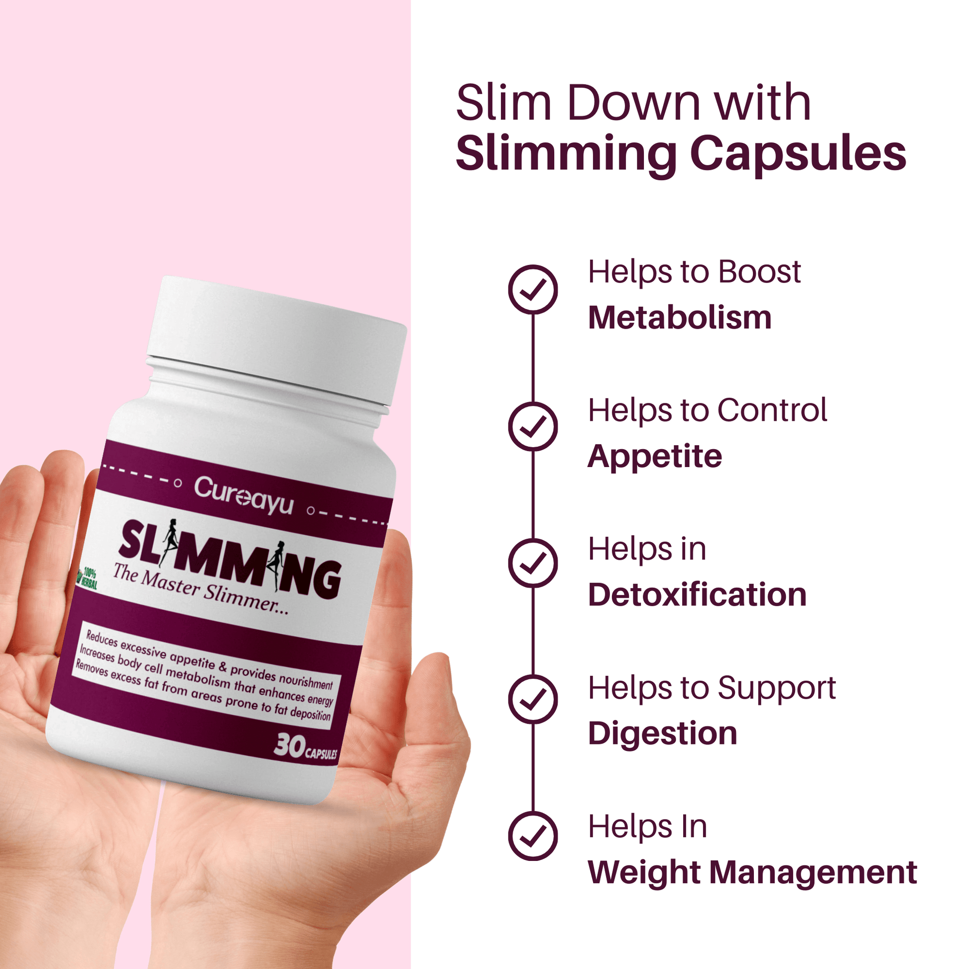 Slimming Ayurvedic Capsules | For Weight loss Management - Cureayu