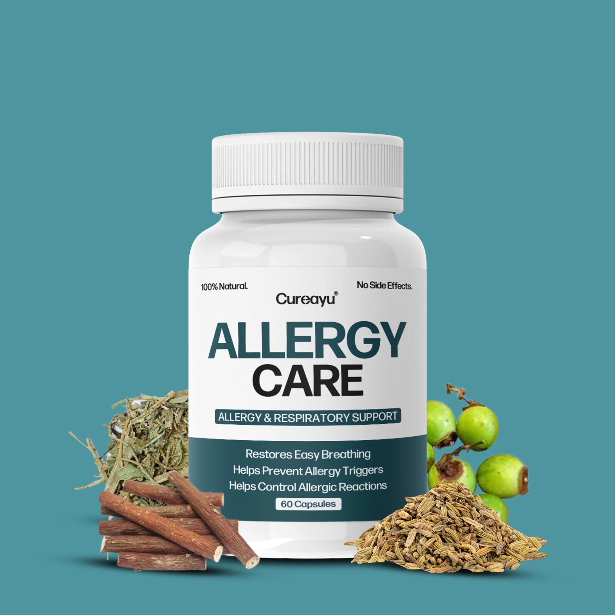 Cureayu Allergy Care Capsules | Ayurvedic Respiratory & Allergy Support | For Easy Breathing