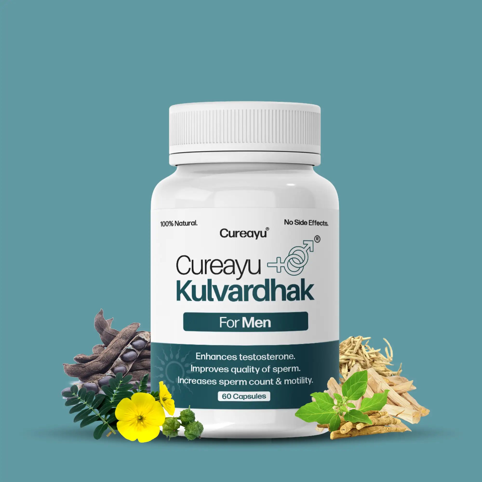 Cureayu Kulvardhak® for Men | Powerful Male Fertility Supplements to Improve Sperm Quality, Motility & Count
