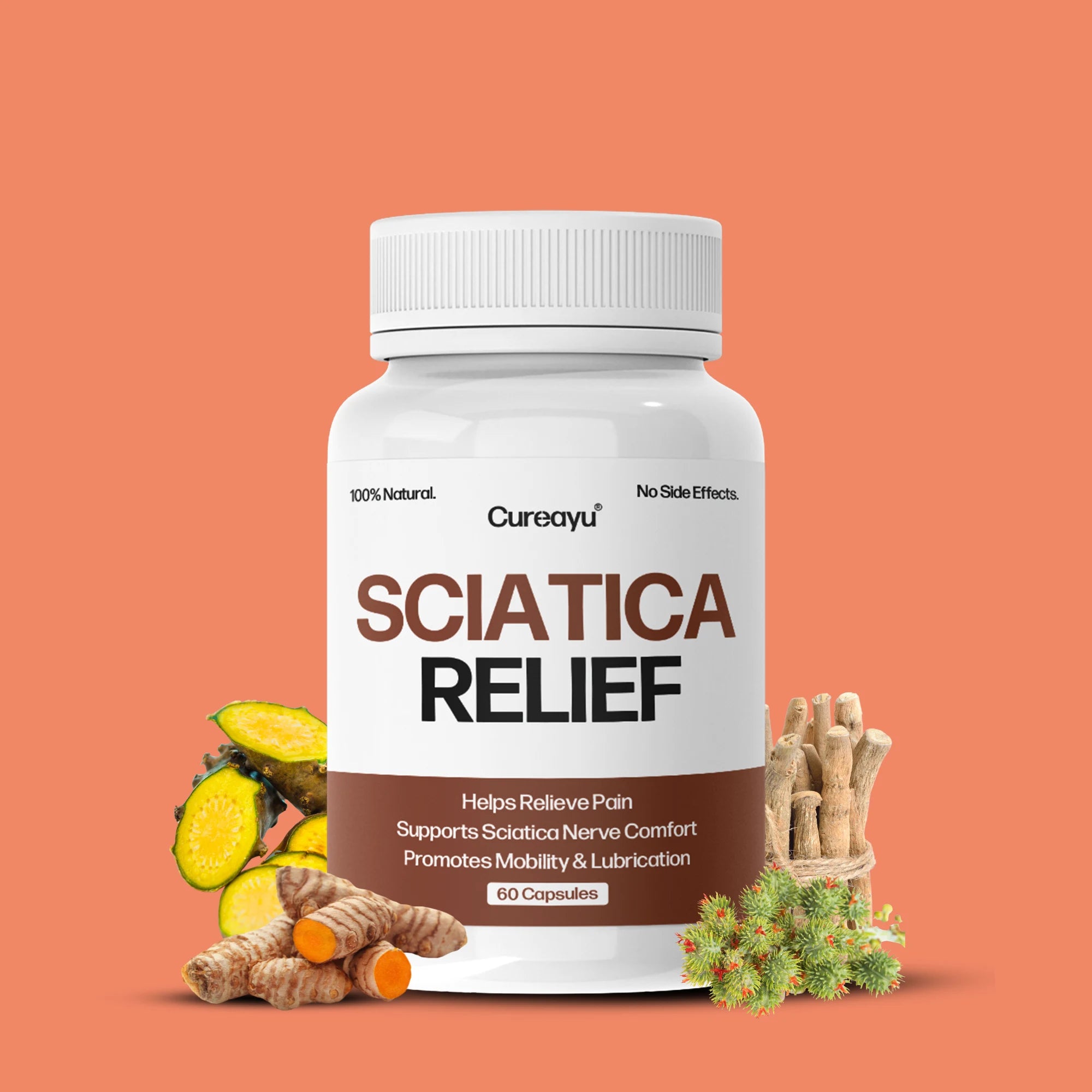 Cureayu Sciatica Relief Capsules | Ayurvedic Support for Sciatic Nerve Comfort & Pain