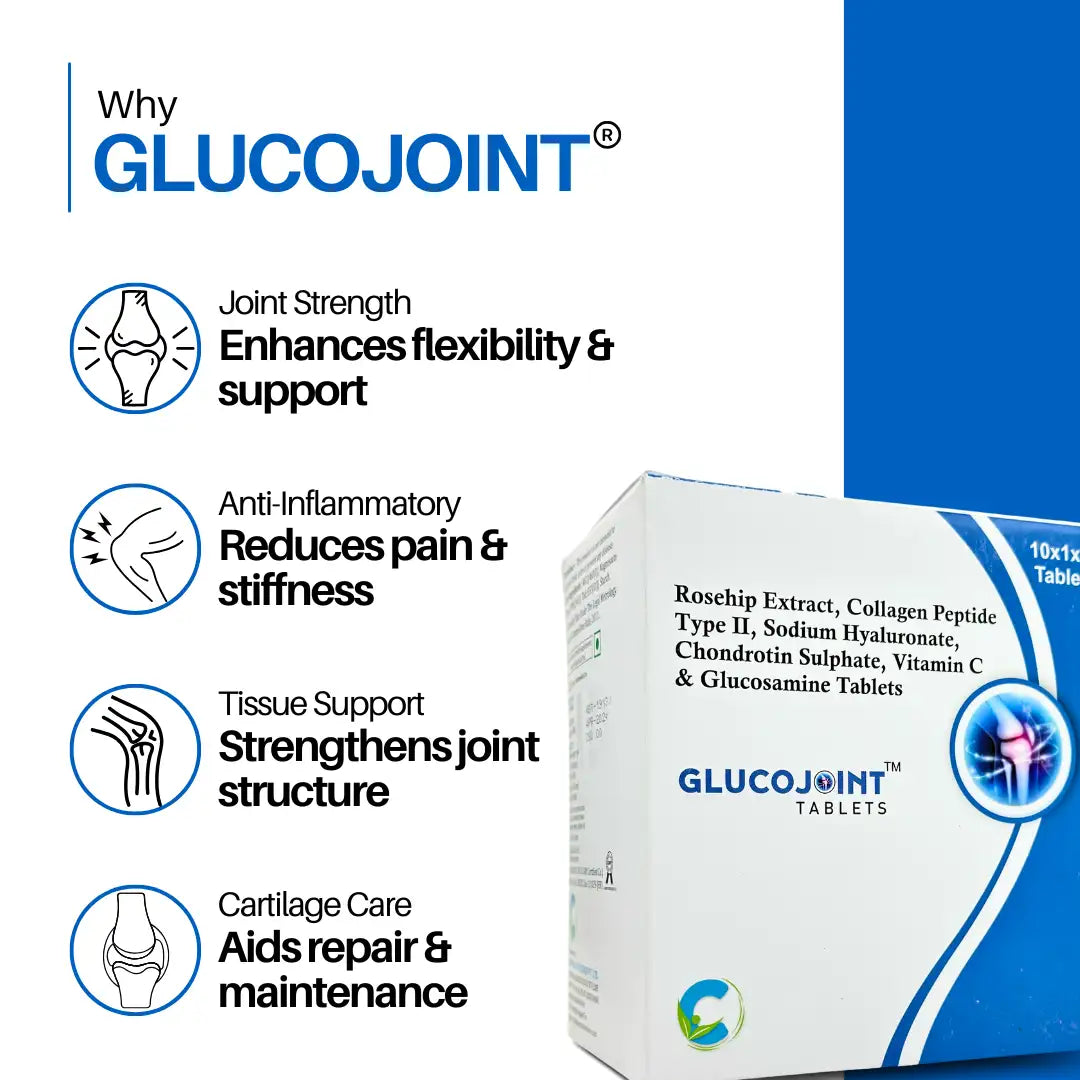 Glucojoint® | Joint Health Tablets | For Joint Strength, Flexibility & Reduces Inflammation, Joint Discomfort