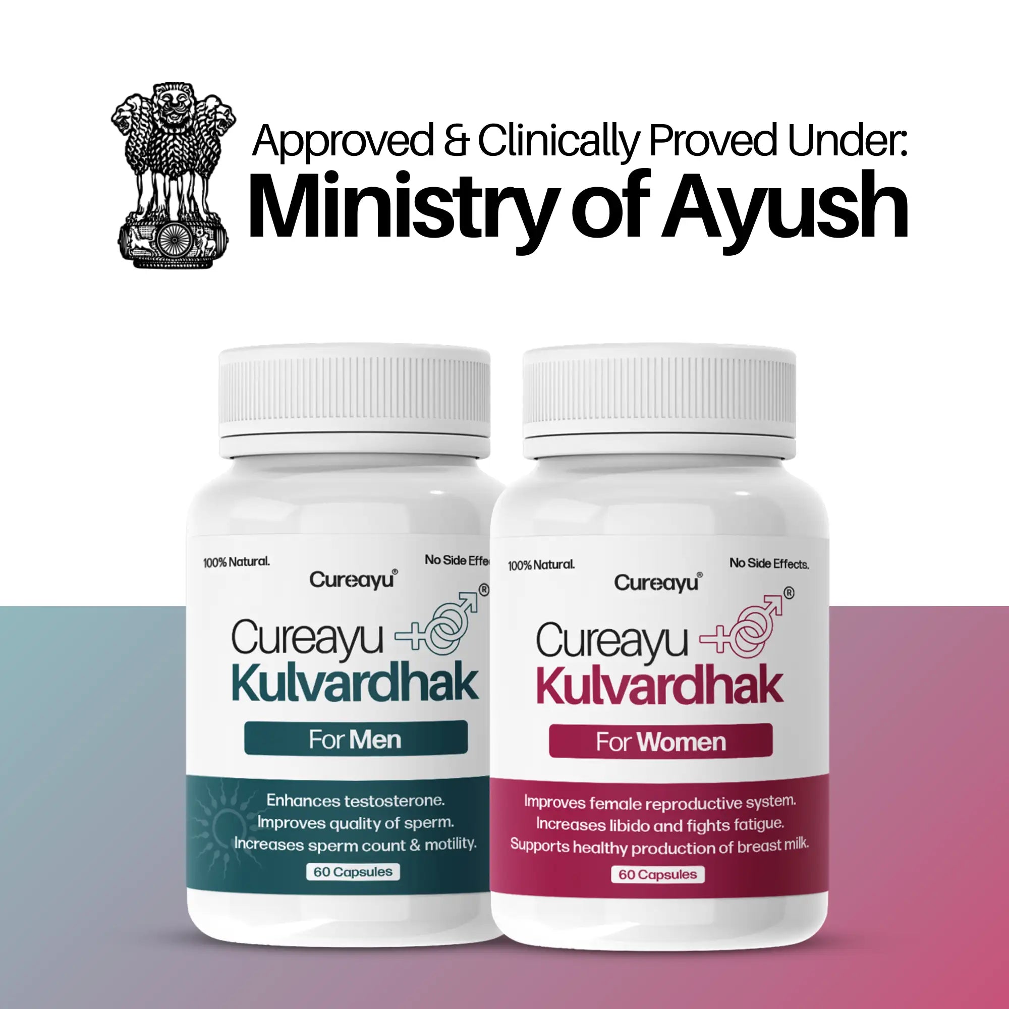 Cureayu Kulvardhak® Fertility Care Combo for Men & Women | Ayurvedic Fertility Supplements to Support Reproductive Health
