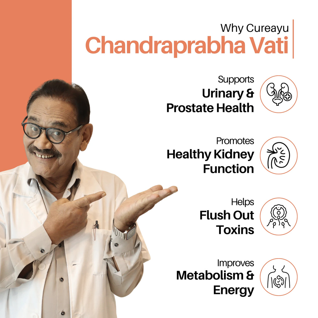 Cureayu Chandraprabha Vati Capsules | Ayurvedic Support for Kidney Health | Promotes Urinary Flow