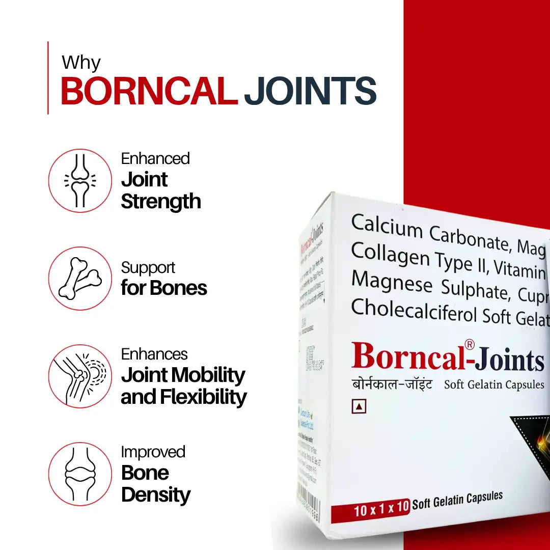 Borncal®-Joints | Joint Support Tablets | Strengthens Bones, Mobility, Flexibility & Reduces Pain