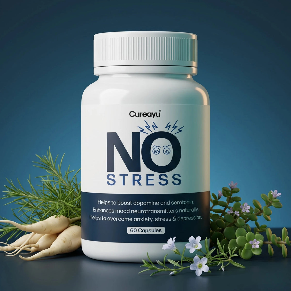 No Stress Capsules | Stress Relief Supplement | Improves Brain Function | Reduces Anxiety and Depression