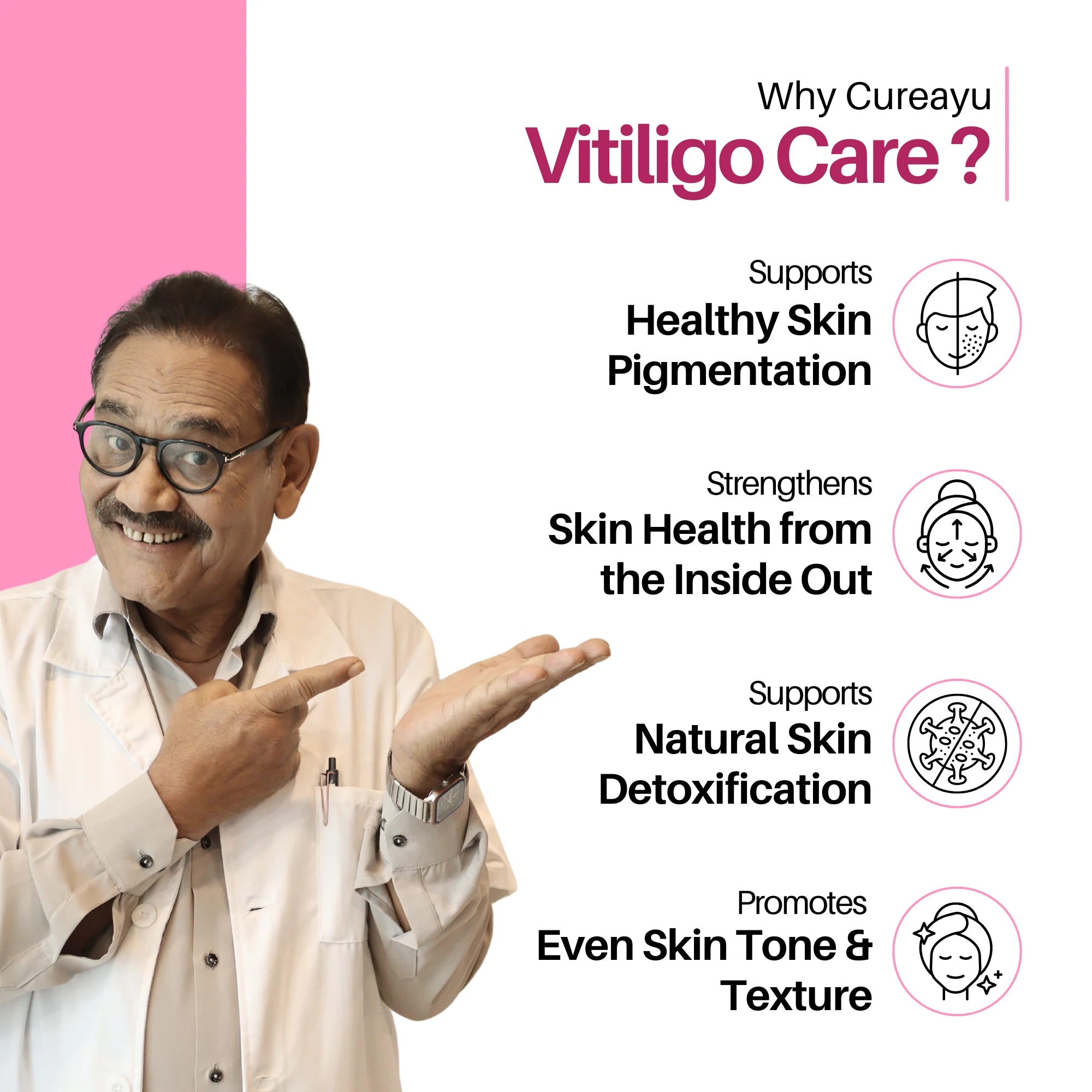 Cureayu Vitiligo Care Capsules | Ayurvedic Support for Skin Pigmentation & White Patches