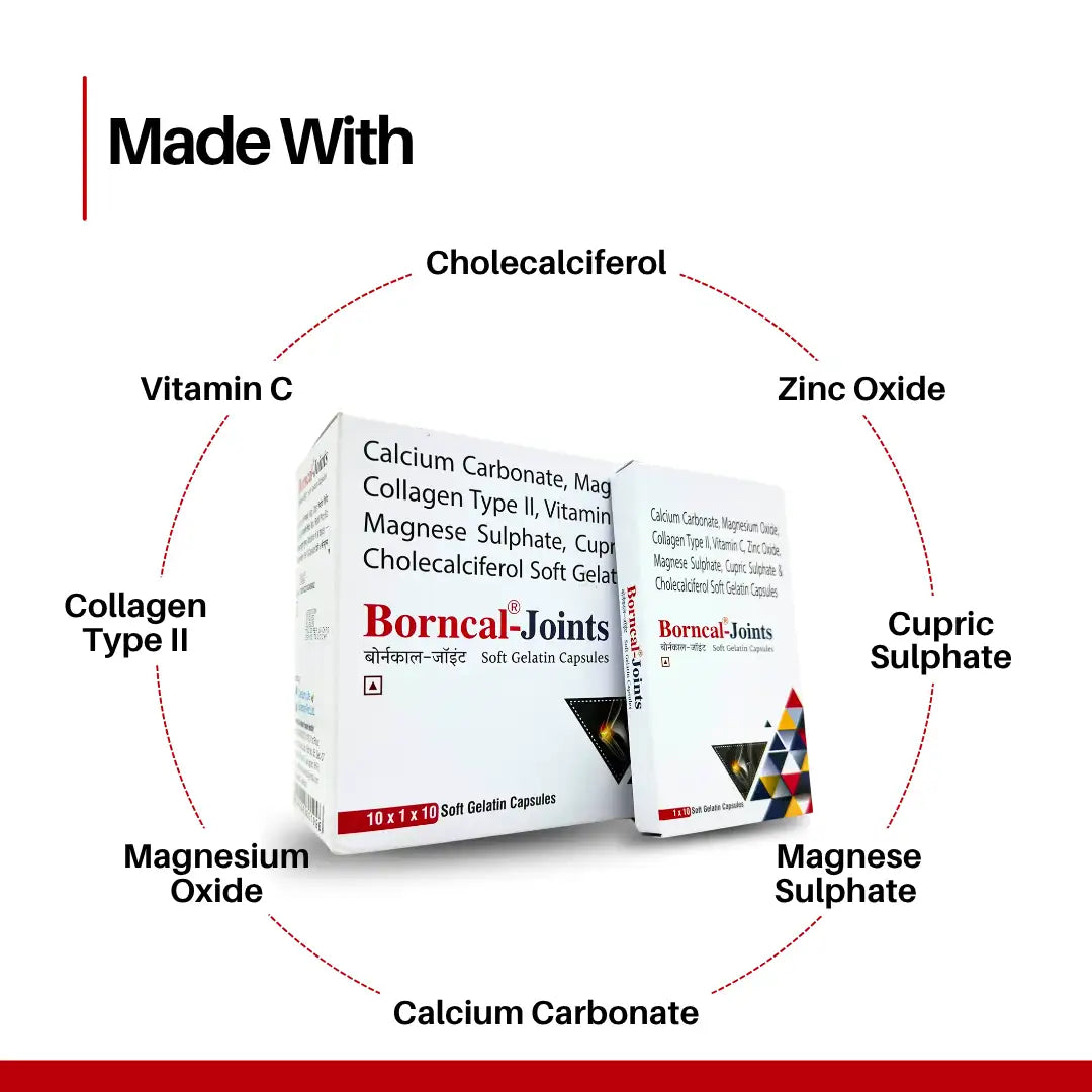 Borncal®-Joints | Joint Support Tablets | Strengthens Bones, Mobility, Flexibility & Reduces Pain