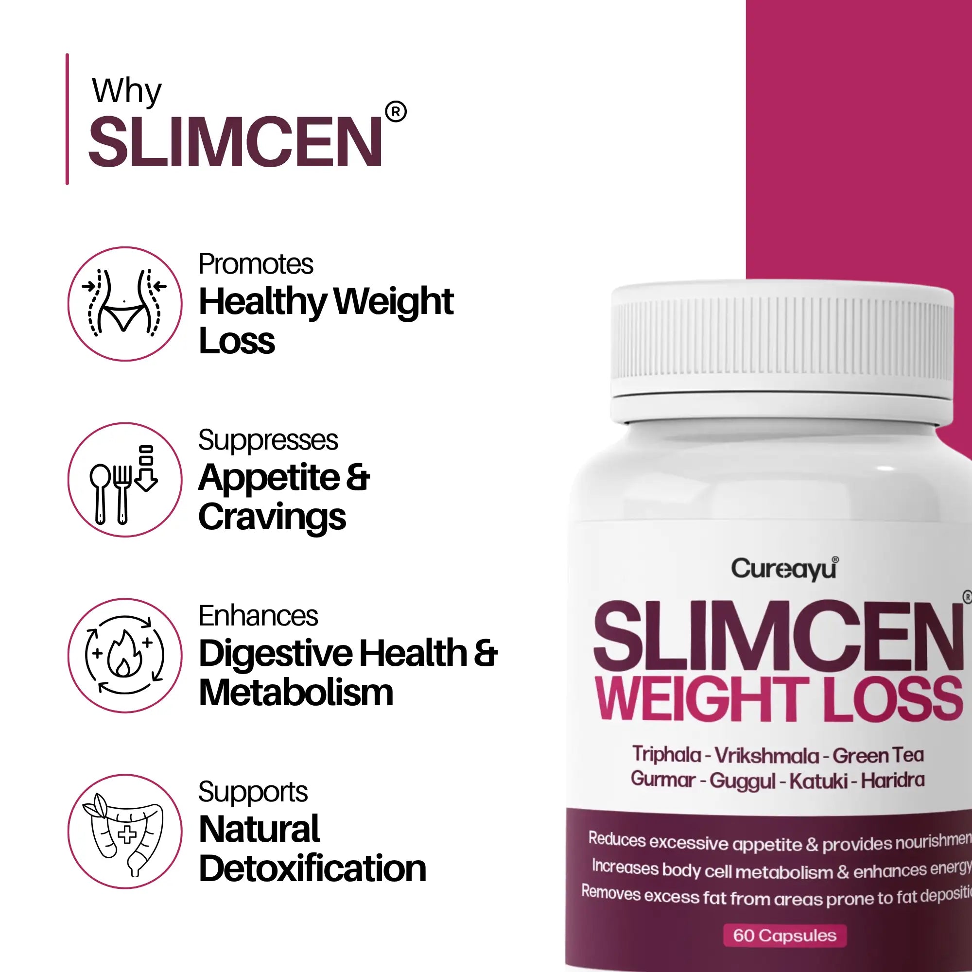 Slimcen® Weight Loss Capsules | Removes Fat, Boosts Metabolism, Improves Digestion